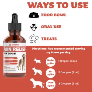 Natural Pain Relief for Dogs | Dog Pain Relief | May Help with Joint, Hip, Heart Health & Much More | Pain Relief for Dogs for Older Dogs | Dog Supplements & Vitamins | Dog Joint Pain Relief | 1 fl oz