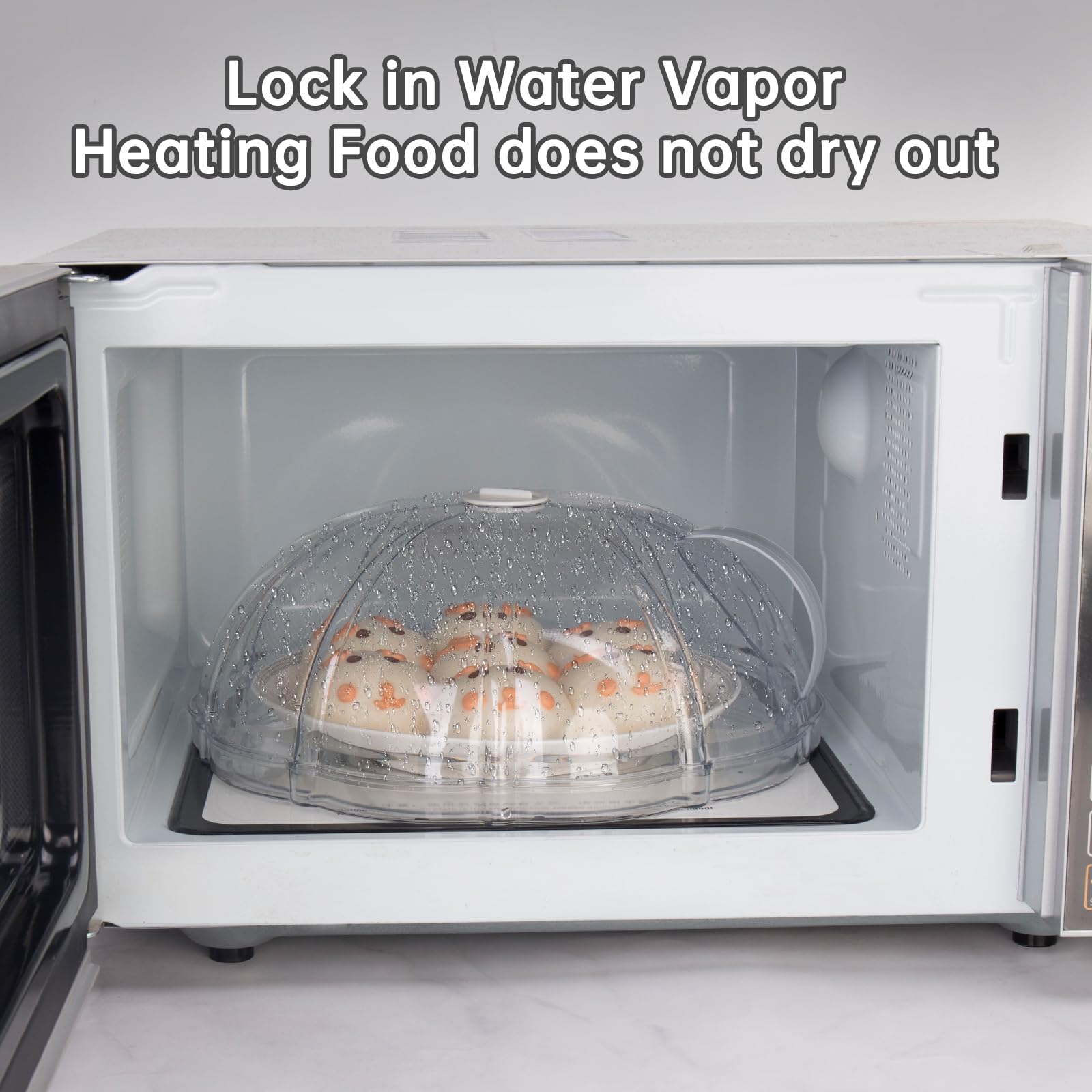 Zero Zoo Microwave Cover for Food - 10.5 Inch Clear Splatter Guard with Handle, Dishwasher-Safe, Multi-Use Tray : Pot Holders, Drying, Baking, Place Tray, Utensils Rest for Kitchen Counter