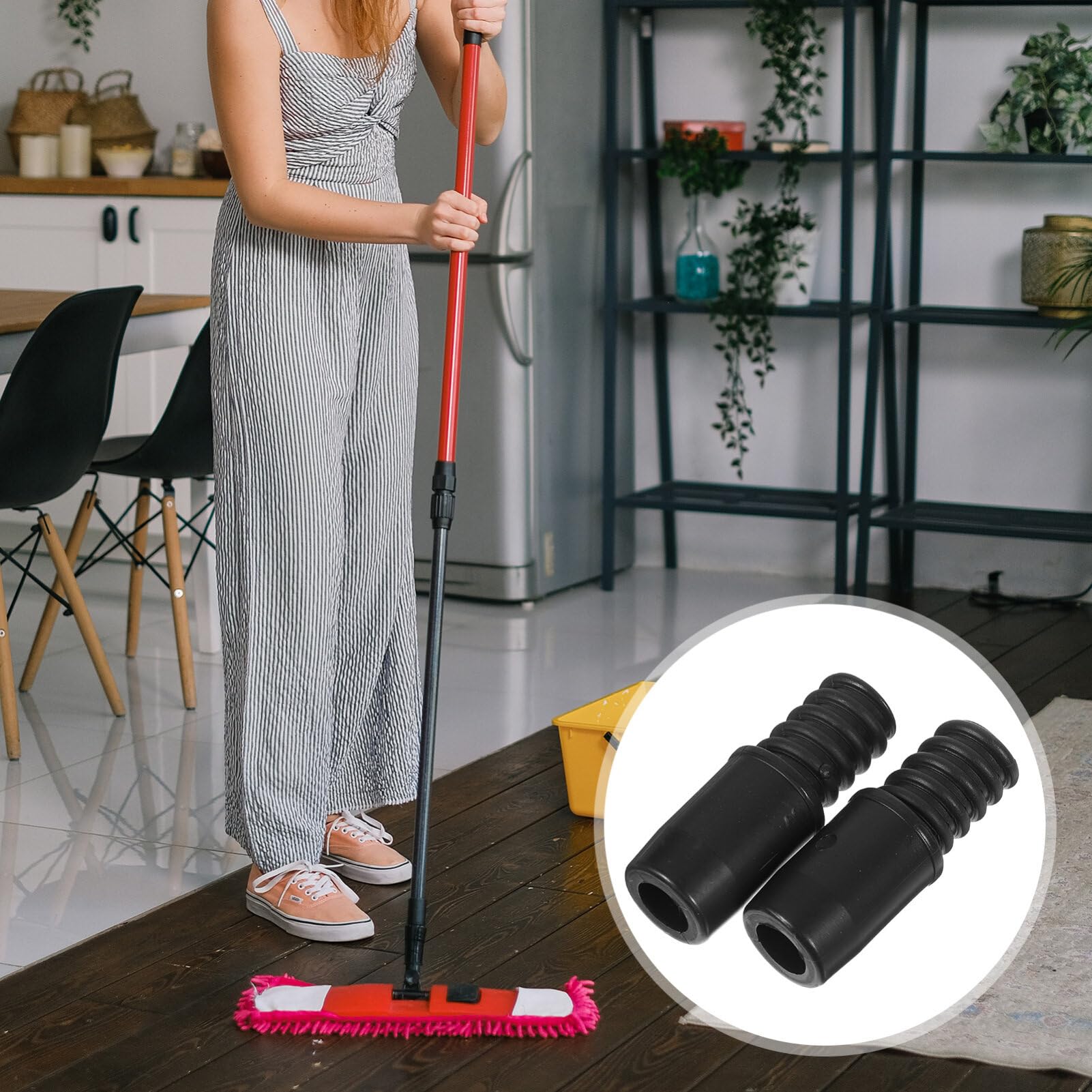 Angoily 2pcs Broom Handle Threaded End Broom Handle End Broom Handle Tips Extension Pole Accessories Threaded Extension Pole Attachment Broom Handle Connector Mop Stick Tip Replacement