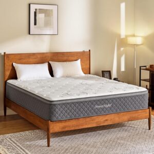 sweetnight queen mattress - 12 inch queen bed mattress in a box, hybrid queen size mattress with pocketed coils for comfort sleep and balanced support