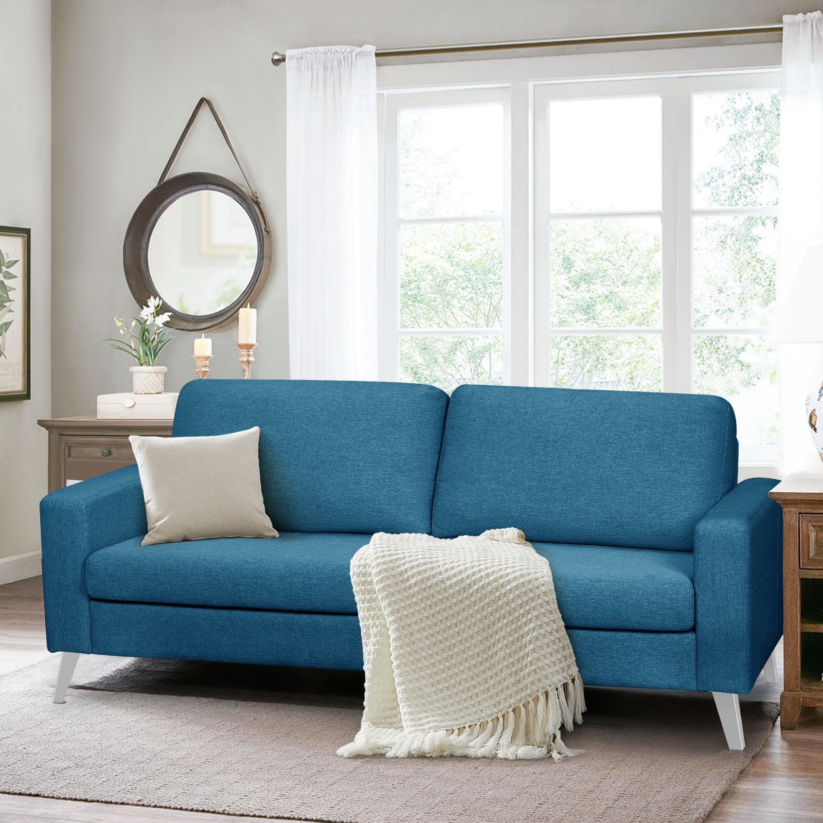 Esright Blue Sofa Couch, 2 Seats Sofa for Living Room 79" Wide, Oversied Loveast for Bedroom and More