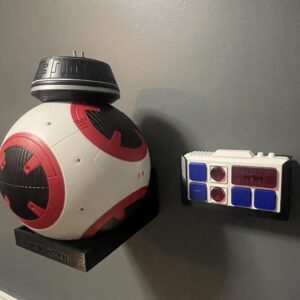 Wall mount for BB8 Droid Depot Star Wars Galaxy’s Edge with remote holder