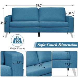 Esright Blue Sofa Couch, 2 Seats Sofa for Living Room 79" Wide, Oversied Loveast for Bedroom and More