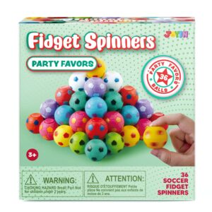 JOYIN 36 Pack Soccer Fidget Spinners for Kids, Soccer Party Favors, Fidget Toys Bulk, Stress Balls, Goodie Bags Stuffers for Birthday Party, Treasure Box Toys for Classroom