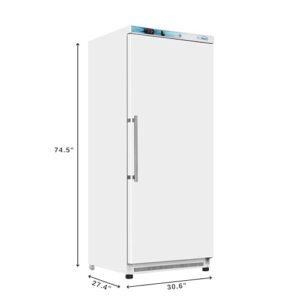 KoolMore KM-FMD20WH 21 Cu. ft. Commercial Reach-in Freezer in White Manual Defrost, Solid Door