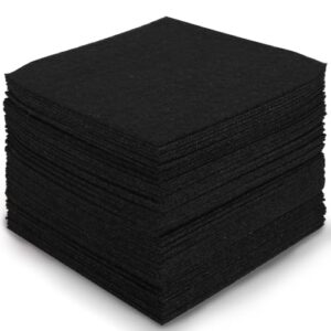 60pcs felt sheets fabric, 4" x 4" soft felt fabric for crafts halloween christmas fabric fall felt squares for diy and sewing projects (black)