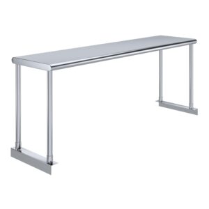 stainless steel single overshelf for 48" long prep table. 12" wide x 48" long x 18" high