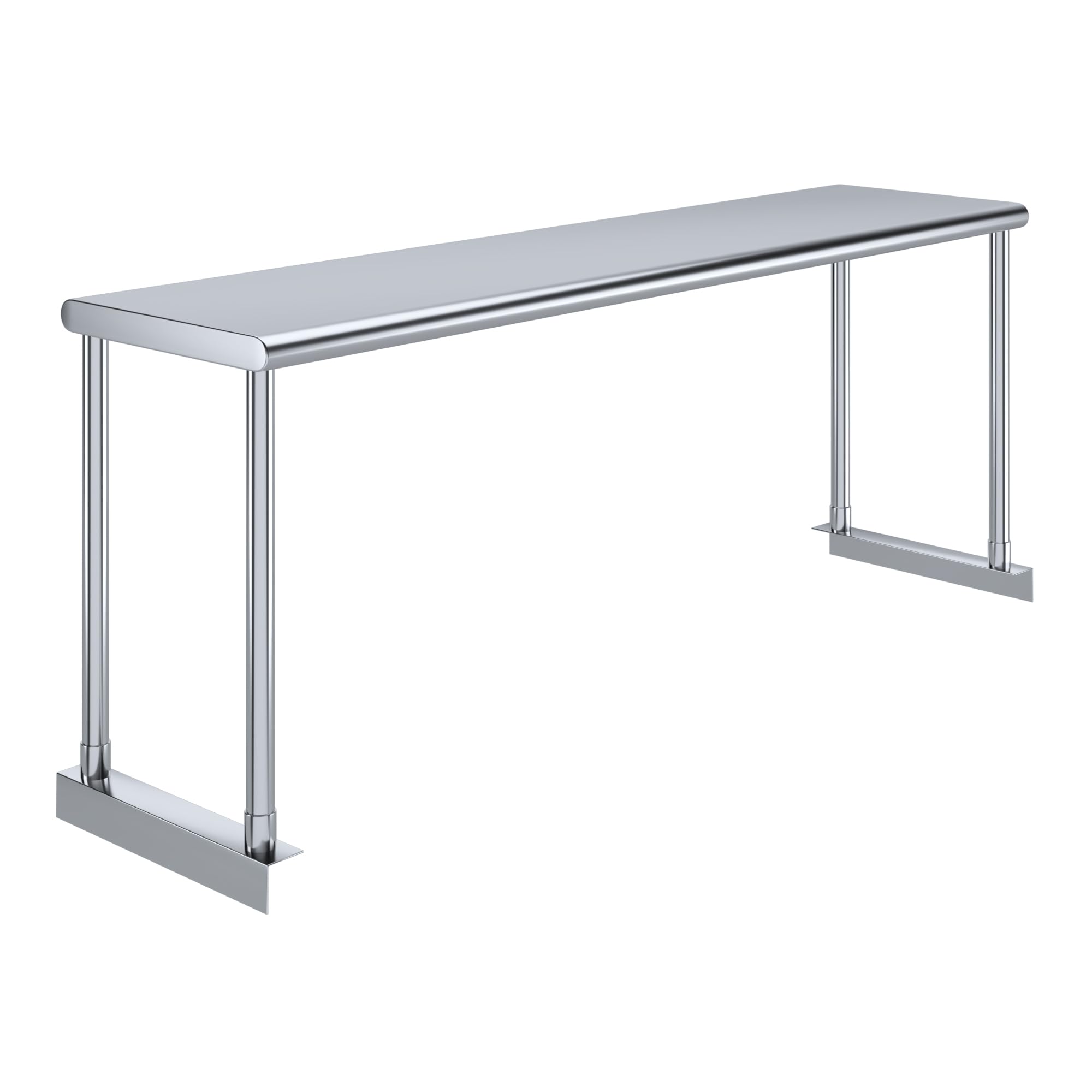 Stainless Steel Single Overshelf for 48" Long Prep Table. 12" Wide x 48" Long x 18" High