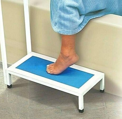 Bath Step with Handle- Step Stool with Handrail Nonslip Bath Shower Kitchen Supports Up to 500lbs Heavy Duty Step Stool