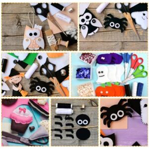 60PCS Felt Sheets Fabric, 4" X 4" Soft Felt Fabric for Crafts Halloween Christmas Fabric Fall Felt Squares for DIY and Sewing Projects (Black)