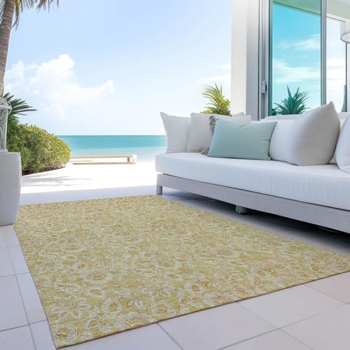 Addison Rugs Chantille ACN661 Gold 8' x 10' Indoor Outdoor Area Rug, Easy Clean, Machine Washable, Non Shedding, Bedroom, Entry, Living Room, Dining Room, Kitchen, Patio Rug