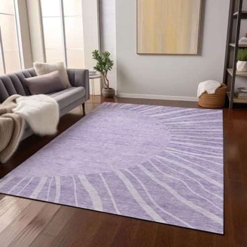 Addison Rugs Chantille ACN668 Lavender 5' x 7'6" Indoor Outdoor Area Rug, Easy Clean, Machine Washable, Non Shedding, Bedroom, Entry, Living Room, Dining Room, Kitchen, Patio Rug