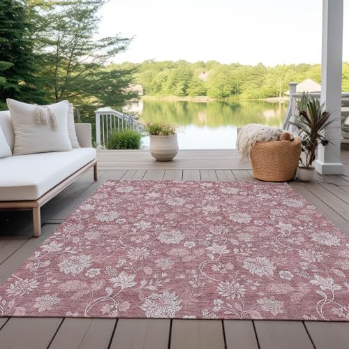 Addison Rugs Chantille ACN681 Blush 5' x 7'6" Indoor Outdoor Area Rug, Easy Clean, Machine Washable, Non Shedding, Bedroom, Entry, Living Room, Dining Room, Kitchen, Patio Rug