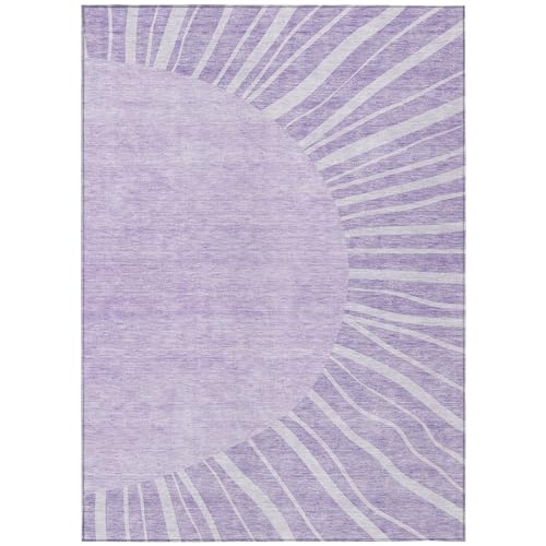 Addison Rugs Chantille ACN668 Lavender 5' x 7'6" Indoor Outdoor Area Rug, Easy Clean, Machine Washable, Non Shedding, Bedroom, Entry, Living Room, Dining Room, Kitchen, Patio Rug