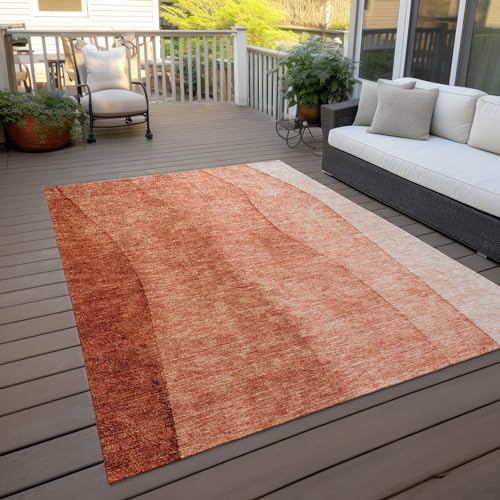 Addison Rugs Chantille ACN690 Paprika 5' x 7'6" Indoor Outdoor Area Rug, Easy Clean, Machine Washable, Non Shedding, Bedroom, Entry, Living Room, Dining Room, Kitchen, Patio Rug