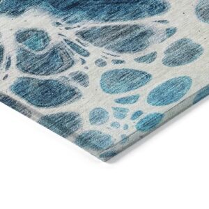 Addison Rugs Chantille ACN682 Teal 1'8" x 2'6" Indoor Outdoor Area Rug, Easy Clean, Machine Washable, Non Shedding, Bedroom, Entry, Living Room, Dining Room, Kitchen, Patio Rug