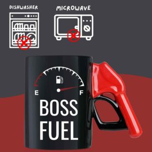 Onebttl Boss Gifts, Boss Fuel Coffee Mug with Fueling Nozzle Handle, Gifts from Employees, 13.5oz/400ml Funny Ceramic Mug for Boss Day, Christmas