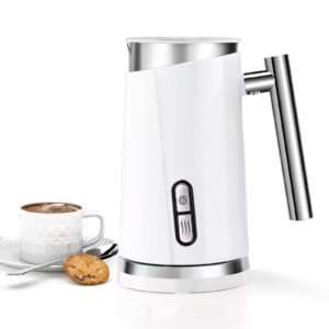 seydere milk frother and steamer, non-slip stylish design, hot & cold milk steamer with temperature control, auto shut-off frother for coffee, latte, cappuccino, macchiato (white)