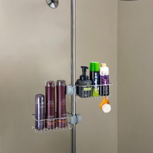 YQh Shower Bar Storage Rack, Bathtub Shower Rack (Shower Rod Not Included), Clawfoot Bathtub Accessories, 304 Stainless Steel Soap Rack, Bathroom Bathtub Shampoo Rack, Shower Trolley Organizer