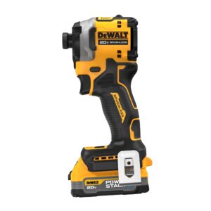 DEWALT 20V MAX ATOMIC Cordless Impact Drill Driver Kit, 1/4 Inch, Battery and Charger Included (DCF850E1)