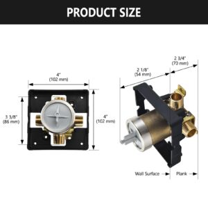 Tub and Shower Valve Body for D Shower Faucet, Works with D 13, 14, 17 or 17T Series Single-Function or Dual-Functions Shower Valve Trim Kits, Brass Construction