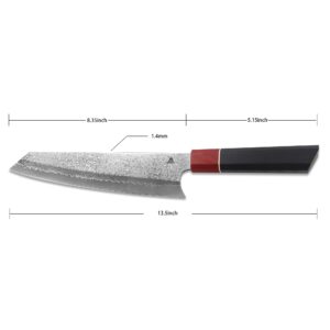 Miyake Kiritsuke Chef Knife 13.5 Inch Professional Japanese Damascus Steel Full Tang Kitchen Knife, Super Sharp, Ergonomic G10 Traditional Japanese Handle, Chef's Knives for Home Cooks