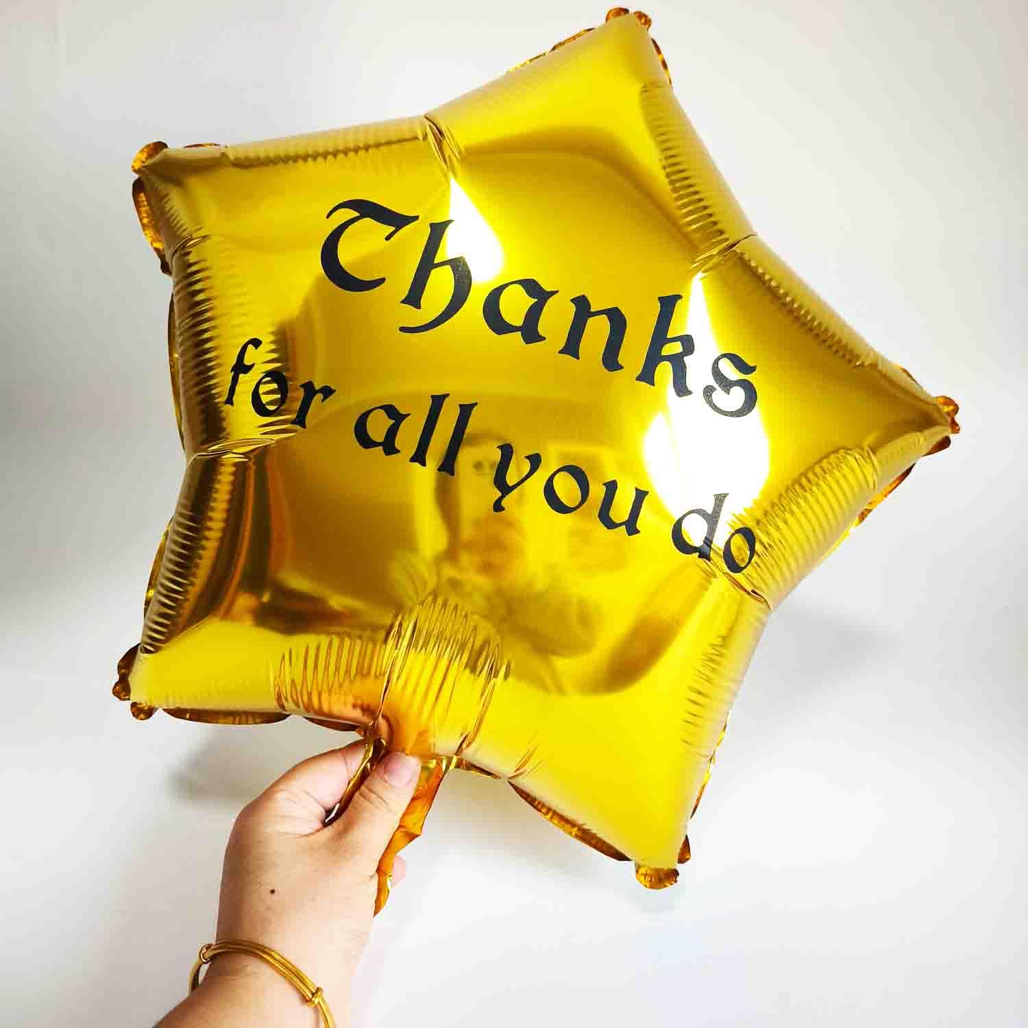 LOONELO Thanks for All You Do Helium Foil Balloons, 10pcs Thank You Hanging Balloons for Wedding Congrats Grad National Nurses Day Happy Retirement We Appreciate You Party Decorations