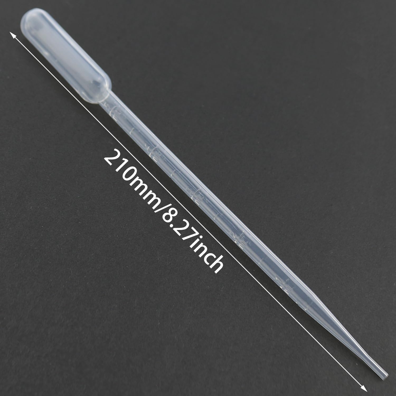 Heyous 100PCS Disposable Graduated Pipettes 5ML Plastic Transfer Pipettes Essential Oil Transparent Burette for Water Testing and Laboratory and Essential Oil