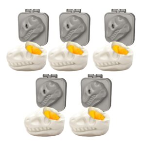 dinosaur skull hard-boiled egg mold,creative funny dinosaur fossil shaped egg press,boiled egg mold egg former dinosaur cartoon egg press boiled egg mold (5pcs)