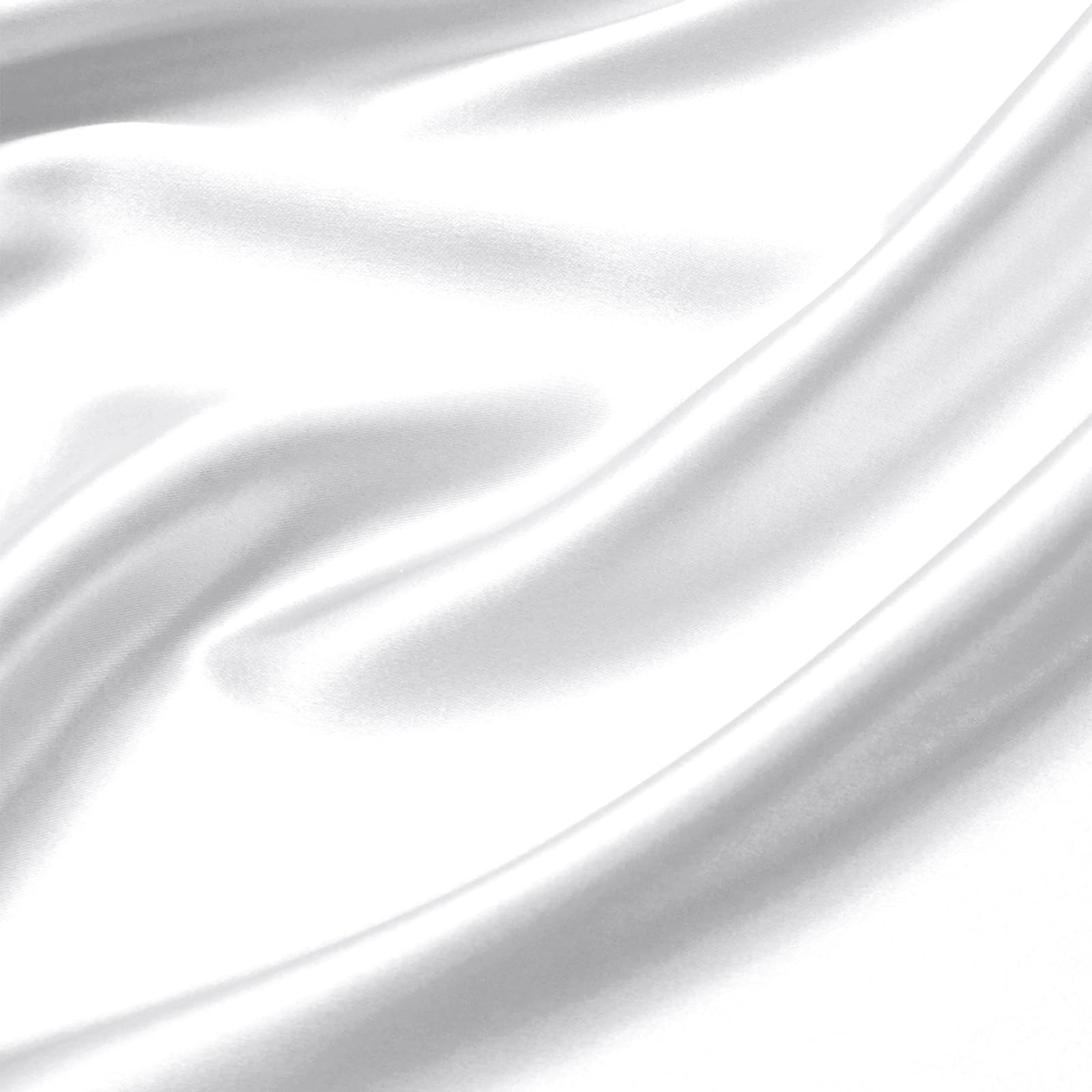 vveiiye Satin Fabric 1 Yard 60" Wide Soft Silky Charmeuse Satin Fabric by The Yard Soild Fabric for Wedding Dress, Sewing, Crafts, Party Decorations, Backdrop, White