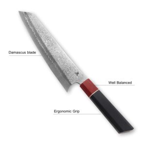 Miyake Kiritsuke Chef Knife 13.5 Inch Professional Japanese Damascus Steel Full Tang Kitchen Knife, Super Sharp, Ergonomic G10 Traditional Japanese Handle, Chef's Knives for Home Cooks