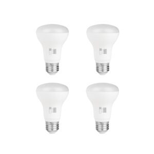 luno r20 dimmable led bulb, color selectable, 7w (50w equivalent), 500 lumens, 2700k, 3000k, 4000k, 5000k, 5cct, ul listed (4-pack)