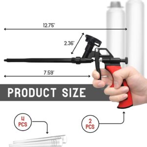 Pack of 2 Red Foam Gun – Heavy Duty PU Foaming Sealant Sprayer for Caulking and Insulation Professional Foaming Gun Spray Application for Filling and Sealing Caulking Gun