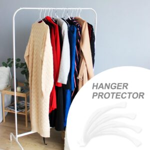 Uonlytech 50pcs Foam Padded for Hangers Clothing Hanger Sleeve Clothing Protectors Sponge Cases Shoulder Hanger Covers for Hanging Dresses Sweaters Suits White