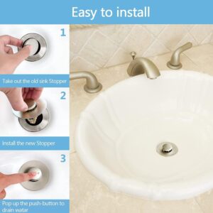 Fits Any 1.25” to 1.65” Wide tub Drain Stainless Steel Sink Cover, pop-up Universal Odor Resistant Sink Drain with Silicone Gasket, and Shower Cap with Anti Clogging Filter (LVZUI871)