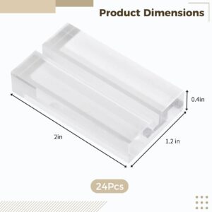 Lnrueg 24 PCS Acrylic Stands, Clear Place Card Holders, Durable Wedding Sign Holders, Table Number Card Stands with Card Slot, Name Card Display Stands for Restaurant Exhibition