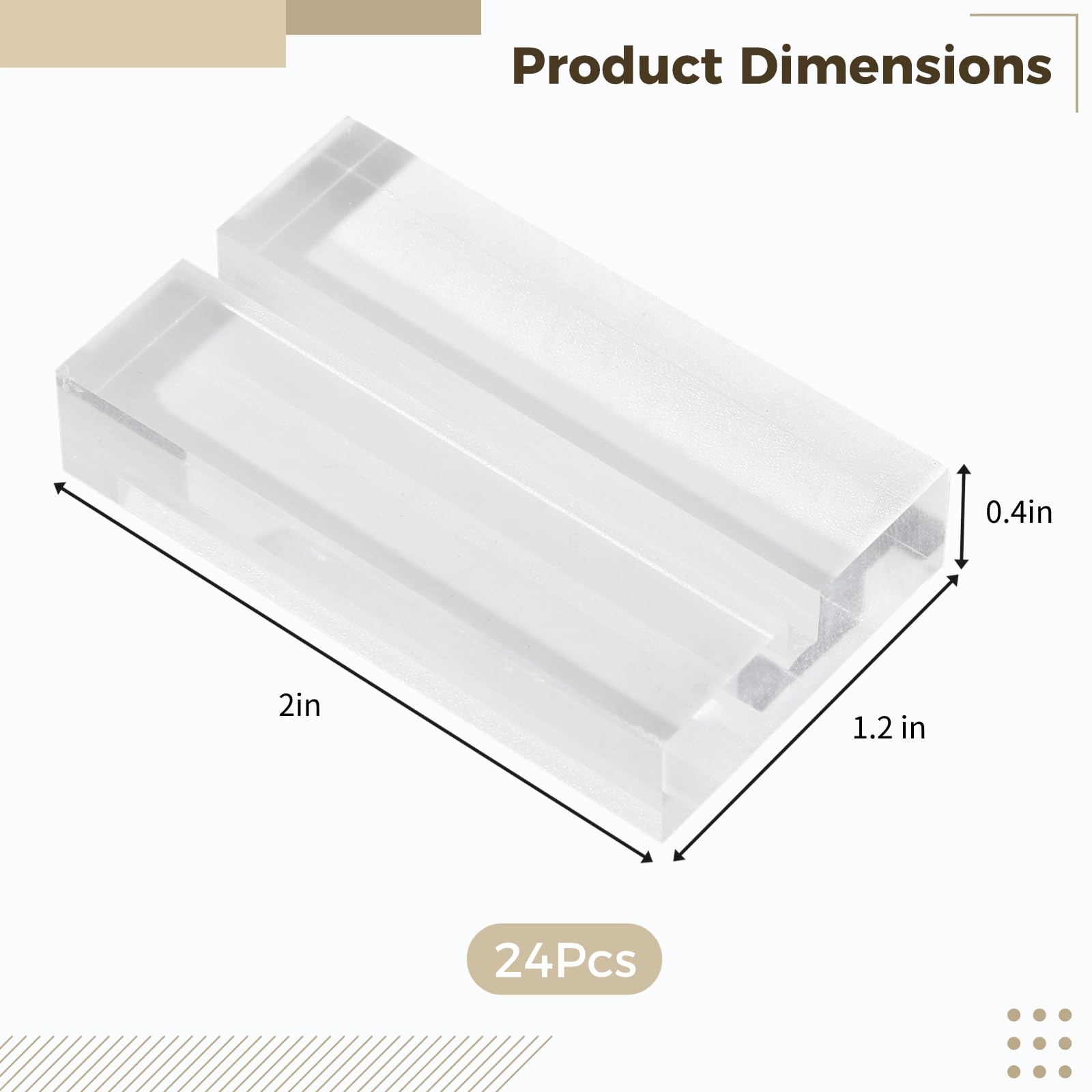 Lnrueg 24 PCS Acrylic Stands, Clear Place Card Holders, Durable Wedding Sign Holders, Table Number Card Stands with Card Slot, Name Card Display Stands for Restaurant Exhibition