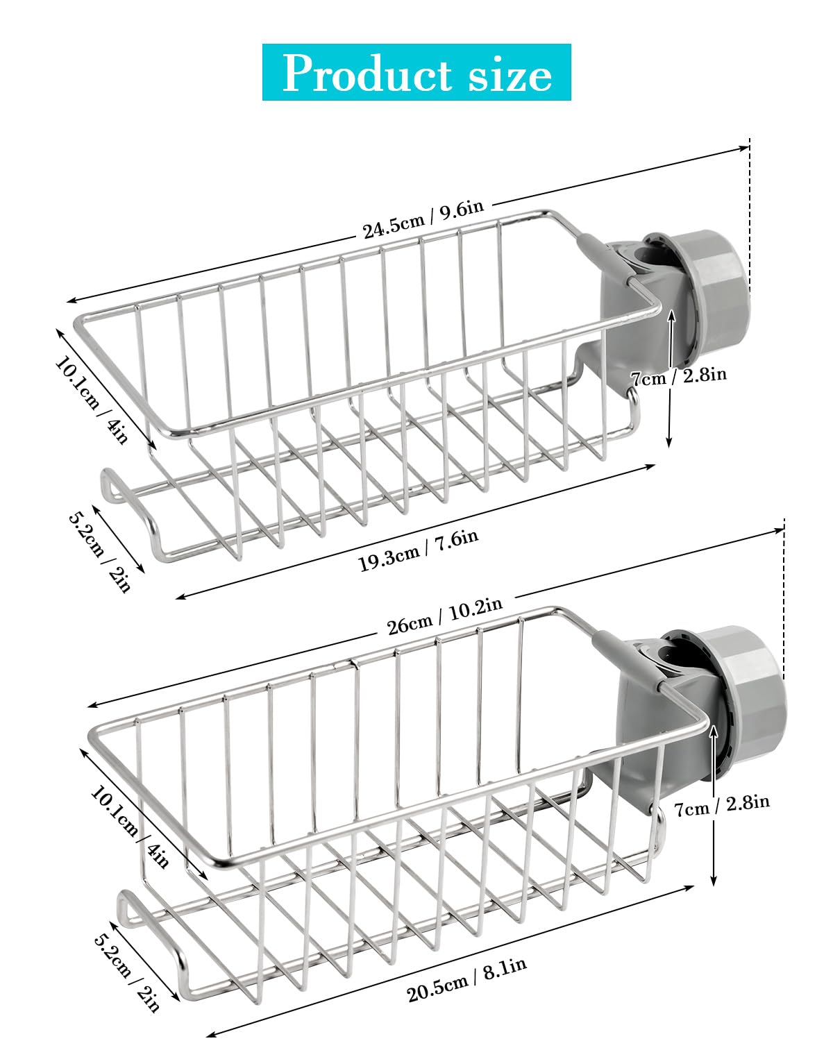 YQh Shower Bar Storage Rack, Bathtub Shower Rack (Shower Rod Not Included), Clawfoot Bathtub Accessories, 304 Stainless Steel Soap Rack, Bathroom Bathtub Shampoo Rack, Shower Trolley Organizer