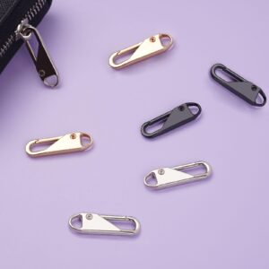 Deoward Zipper Pull, 6 PCS Replacement Metal Zipper Handle Mend Fixer Zipper Tab for Luggage, Suitcases, Backpacks, Jackets, Purses, Handbags