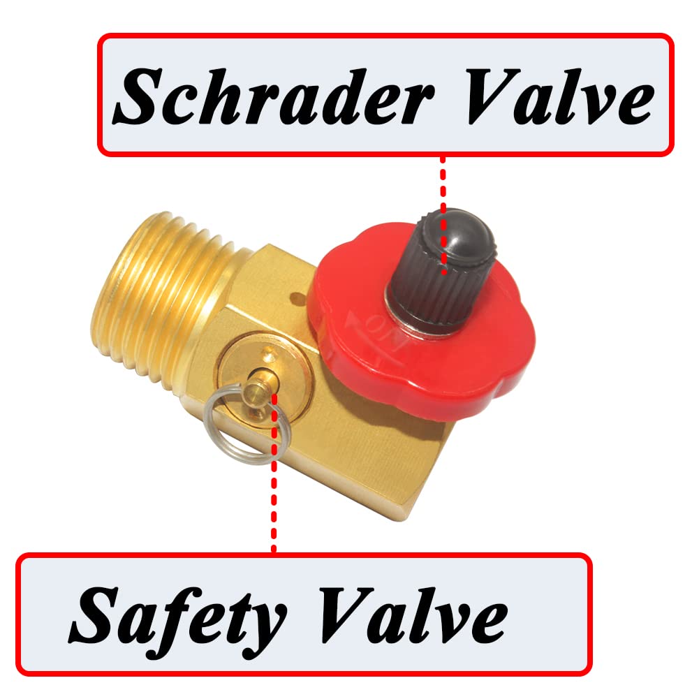 Qolekog Air Tank Manifold with Shut Off Valve Relief Valve Fill Port 1/2"NPT Tank, 1/4"NPT Hose, 1/8"NPT Gauge For Air Compressor Portable Carry Tank (1Pcs)