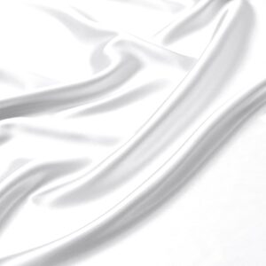 vveiiye Satin Fabric 1 Yard 60" Wide Soft Silky Charmeuse Satin Fabric by The Yard Soild Fabric for Wedding Dress, Sewing, Crafts, Party Decorations, Backdrop, White