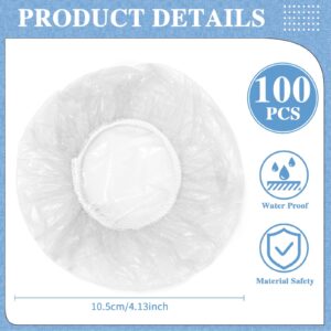 Baderke 100 Pcs Scrunchie Drink Covers Bulk Disposable Plastic Covers for Cups Covers for Drinks Protection Covers for Christmas Bar Club Adult Drink Beverage Stretchable (Clear)