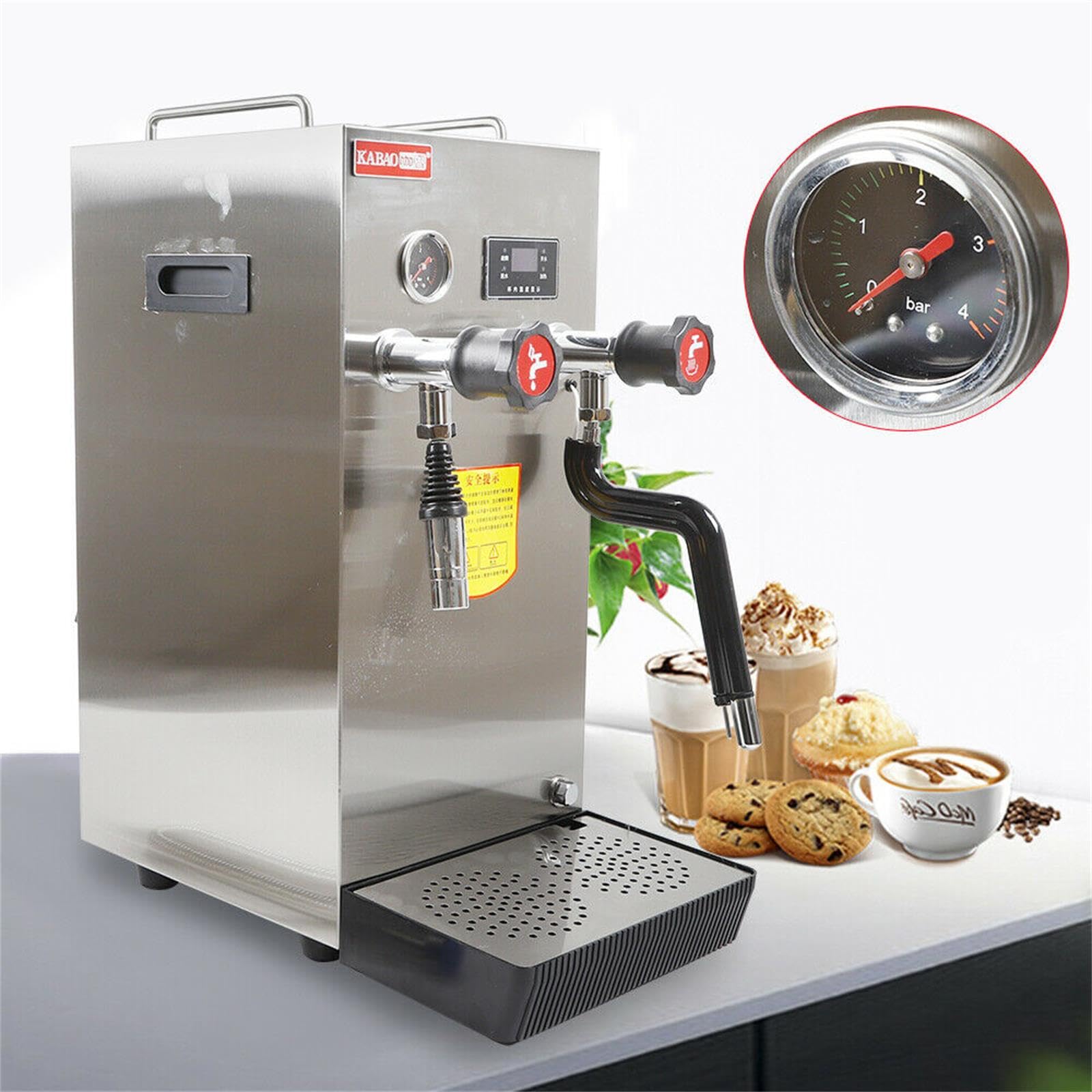 Commercial Milk Frother, 8L Automatic Espresso Machine Automatic Coffee Milk Steamer Coffee Foam Maker for Coffee, Milk Bubble Tea Milk Tea, Stainless Steel - 110V 2500W