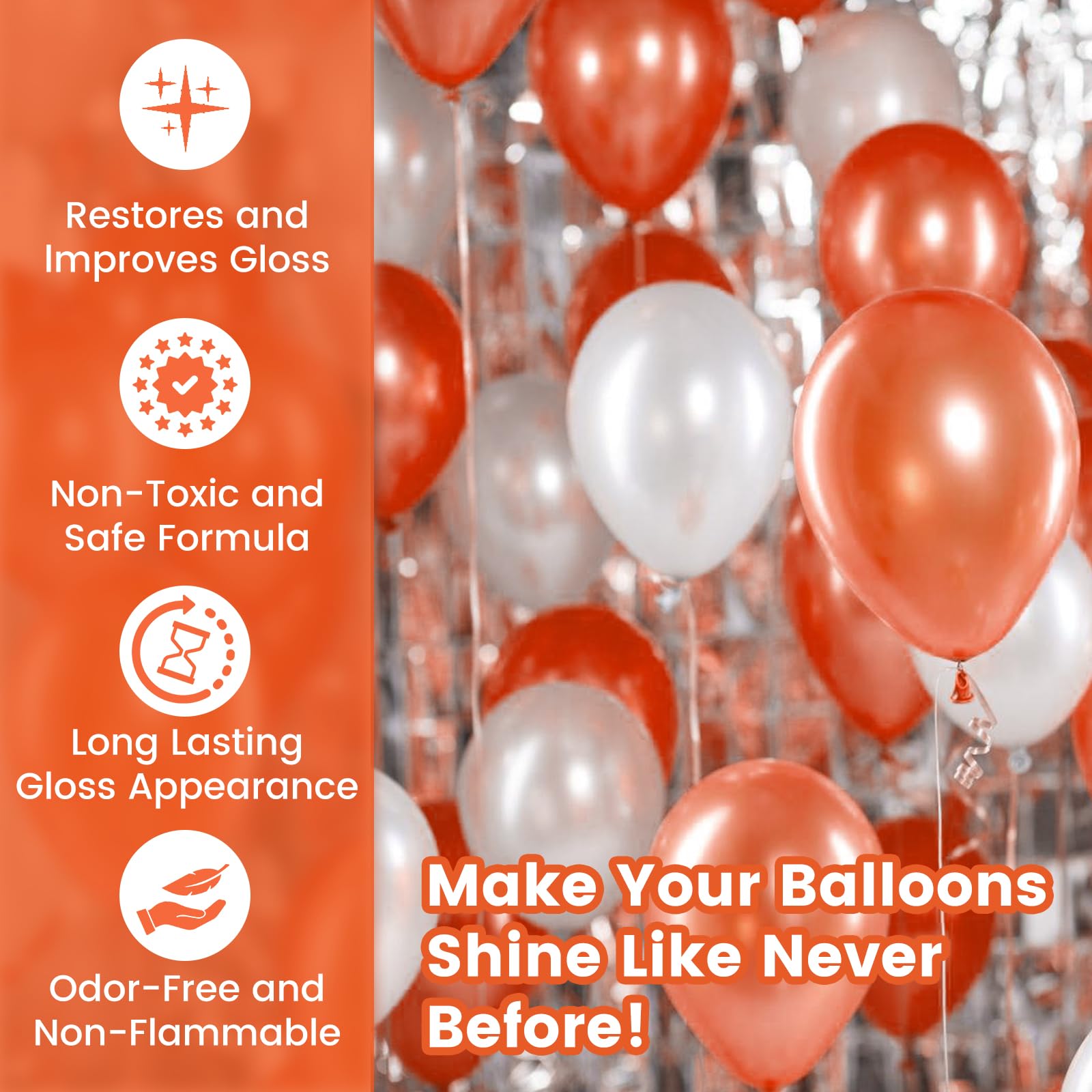 Balloon High Shine Spray-Shiny Spray for Latex Balloons-Balloon Brightener Spray for Lasting-Spray for Halloween/Birthdays/Weddings Party,Shine Balloons Spray