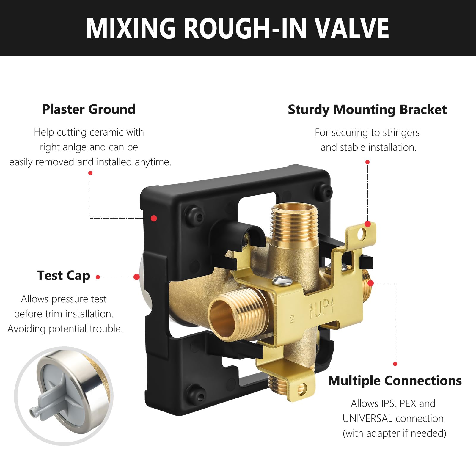 Tub and Shower Valve Body for D Shower Faucet, Works with D 13, 14, 17 or 17T Series Single-Function or Dual-Functions Shower Valve Trim Kits, Brass Construction