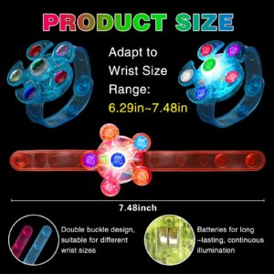 BSTDECOR 14 Pack LED Light Up Fidget Spinner Bracelets, Party Favors for Kids 4-8 8-12 Christmas Stocking Stuffers Glow in The Dark Party Supplies Birthday Xmas Gifts Goodie Bag Classroom Prizes