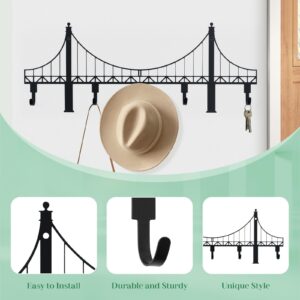 ThreeIslandsArt Manhattan Metal Bridge Key Holder for Wall, Metal Key Rack Organizer with 5 Hooks Rustic Decor for Entryway, Kitchen, Apartment, Bedroom, Hallway, New York City Souvenirs