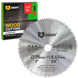 3 inch circular saw blade for wood, plywood, laminate, drywall, plastic – 80t wood cutting disc with 3/8 inch arbor from graff