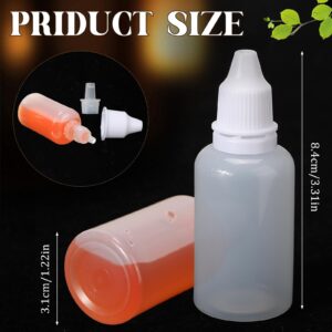 Umigy 200 Pcs Dropper Bottles Empty Eye Dropper Bottle Small Liquid Plastic Container Portable Squeezable Eye Liquid Dropper with Caps and Plug for Oil, Eye Liquid Storage (30 ml)