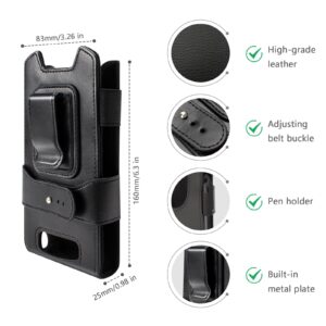 Scanner Holster with Metal Belt Clip for Zebra TC51 TC52 TC56 TC57 Handheld Barcode Scanner to fit with Trigger Handle,Soft Leather Holster for Honeywell CT60,Rugged Carrying Case (SG-TC51-HLSTR1-01)